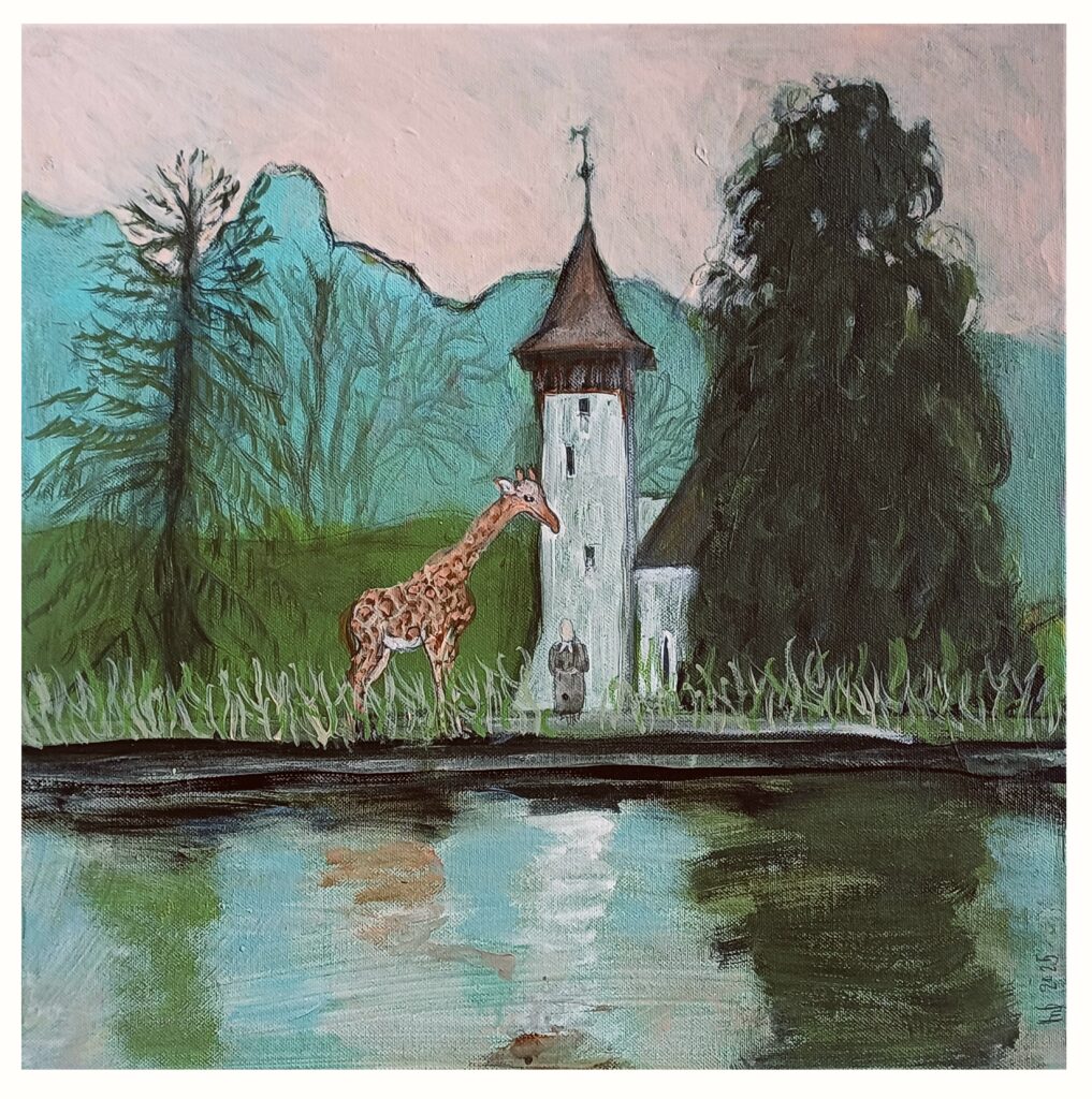 Kirche mit Giraffe